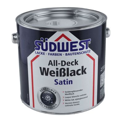 Südwest All-Deck Weißlack Satin seidenglänzend 2,5 Liter