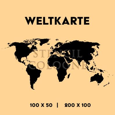 Schablone Weltkarte