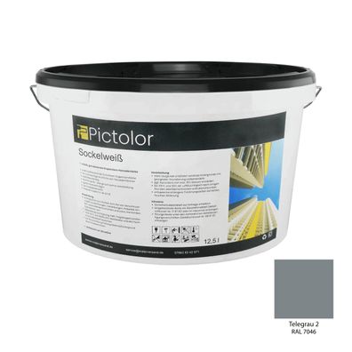Pictolor® Sockelweiß Reinacryl-Fassadenfarbe 12,5 Liter RAL 7046