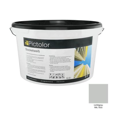 Pictolor® Sockelweiß Reinacryl-Fassadenfarbe 12,5 Liter RAL 7035