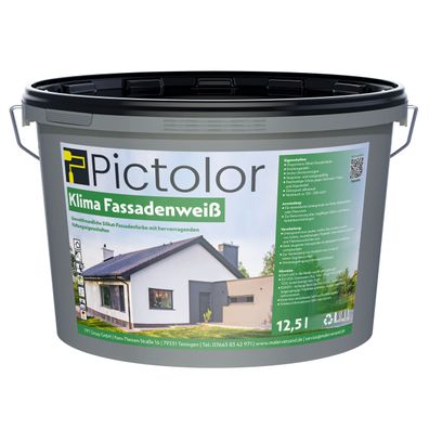 Pictolor® Klima-Fassadenweiß Silikat-Fassadenfarbe 12,5 Liter