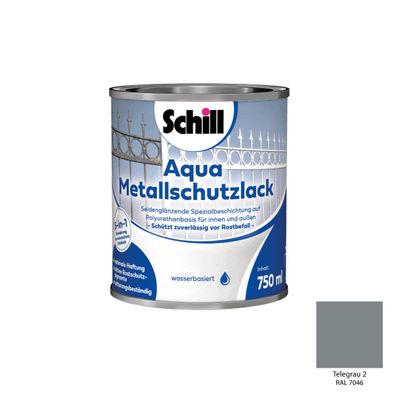 Schill Aqua Metallschutz 3 in 1 0,75 Liter RAL 7046 - Telegrau 2