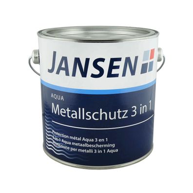 Jansen Aqua Metallschutz 3 in 1 2,5 Liter RAL 9006 - Weißaluminium