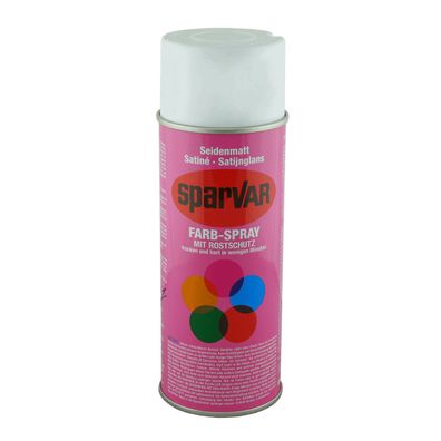Sparvar Farb-Spray mit Rostschutz Seidenmatt RAL 9010 - Reinweiss