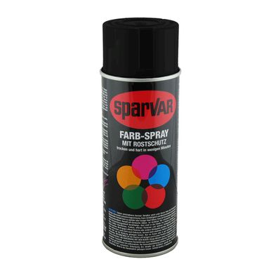 Sparvar Farb-Spray mit Rostschutz Matt RAL 9005 - Tiefschwarz