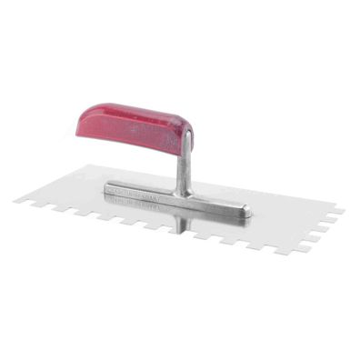 HaWe Glättekelle mit Zahnung rostfrei - Zahntraufel 12 x 12 mm