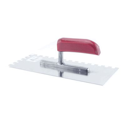 HaWe Glättekelle mit Zahnung rostfrei - Zahntraufel 10 x 10 mm