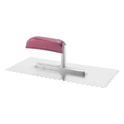 HaWe Glättekelle mit Zahnung rostfrei - Zahntraufel 6 x 6 mm