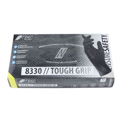NITRAS TOUGH GRIP N 50er Box Einmalhandschuhe Nitril schwarz M