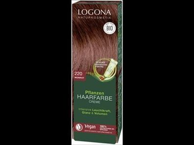 Logona 3x Pflanzen Haarfarbe Creme 220 weinrot 150ml