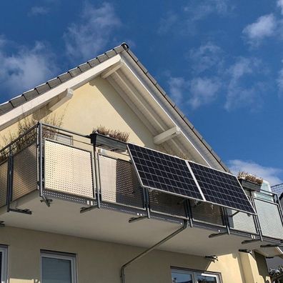 Balkonkraftwerk Balkonhalterung verstellbar 30°-50° Solarmodul Halterung Alu exkl