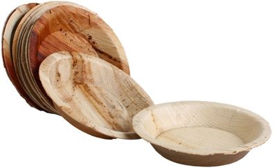 50x Palmblatt EinwegTeller rund Bio EcoGeschirr v. Größen kompostierbar