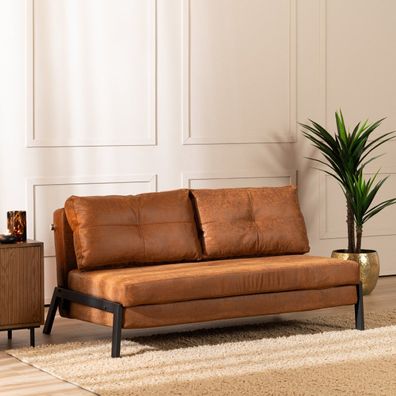 Bronx71 Schlafsofa 2-Sitzer Mikko Eco-Leder cognac