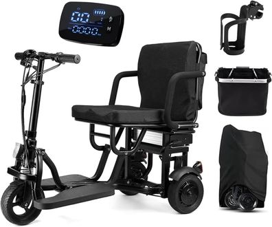20KM Elektromobil Klappbar 3-Rad-Mobilitätsroller Seniorenmobil Unterstützt 130KG