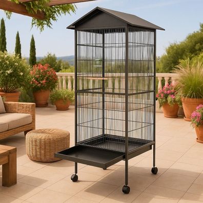 Vogelvoliere GIANT XXL Vogelkäfig Metall Voliere Vogelhaus Käfig Vogel Papagei