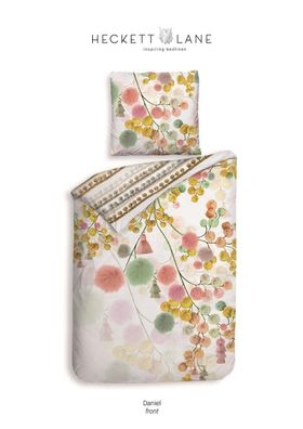 Heckett & Lane Cotton Bettwäsche 155x220 Daniel multi bunt Bommel Quasten Streifen