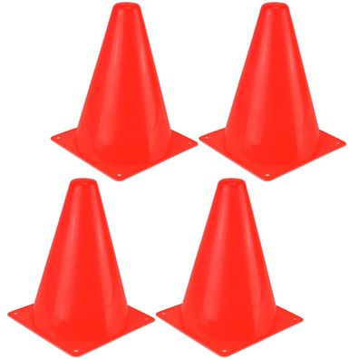 4 Sport Kegel Training Hütchen orange für Fußball Parcour Spiel Pylonen 4er Set