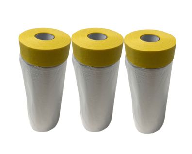 Schutzfolie Abdeckfolie Klebeband 1100mmx20m mit Folie Abklebeband 3 Rollen