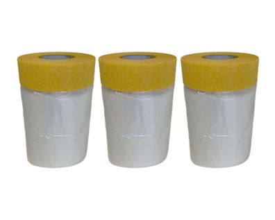 Schutzfolie Abdeckfolie Klebeband 550mmx33m mit Folie Abklebeband 3 Rollen