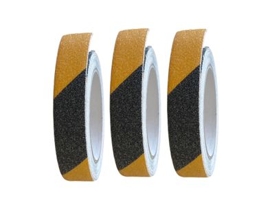 Klebeband Antirutschband Gripband 25mmx5m Antirutschstreifen schwarz-gelb 3 St