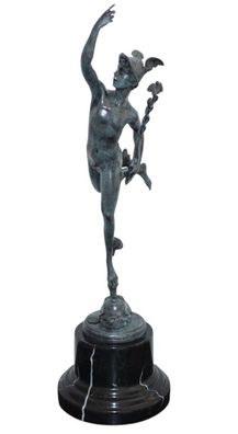 Bronzefigur Hermes H 43 cm griechische Mythologie Bronzeskulptur Bronze Figur