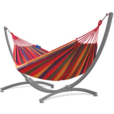 Potenza Hängematte 220x160 mit Gestell 365cm für 2 Personen Hängemattengestell