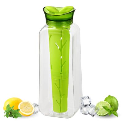 bremermann Karaffe 2in1 - mit Infuserstab, 1.4 Liter aus Kunststoff, grün