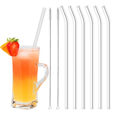 bremermann 6er Glas-Trinkhalme, 25 cm Länge, wiederverwendbar, transparent inklu