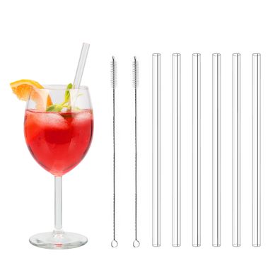 bremermann 6er Glas-Trinkhalme, 15 cm Länge, wiederverwendbar, transparent inklu