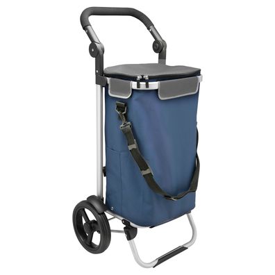 bremermann Einkaufstrolley JEEBEL, Einkaufswagen, Griff verstellbar, Tasche blau