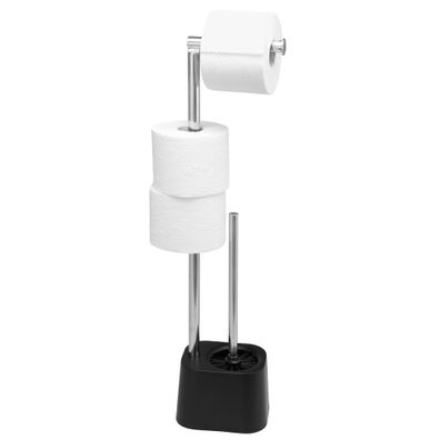 bremermann WC-Garnitur 3in1 inkl. Rollenhalter, WC-Bürste und Ersatzrollenhalter