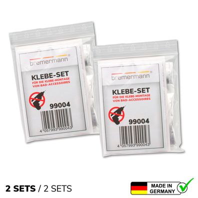 bremermann 2er Klebe-Set für Klebe-Montage von Bad-Accessoires PIAZZA & Lucente