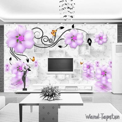 Vlies Fototapete Wandtapete Wandbilder 3D Effekt Trend Blume Transparente 7010