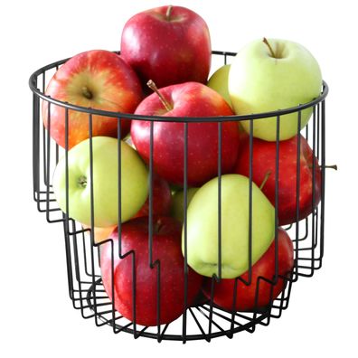 bremermann Obstkorb, Drahtkorb, rund, Ø ca. 24 x 19 H cm, schwarz matt