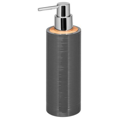 bremermann Seifenspender SEGNO aus Bambus und Kunststoff | Füllmenge ca. 340 ml, grau