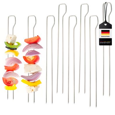 bremermann Doppel-Grillspieße 8er Set, Edelstahl ca. 29 cm - Schaschlik-Spieße