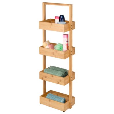 bremermann Bambus Standregal, Badregal mit 4 Ablagen, ca. 28 x 88 x 16 cm (B/H/T)