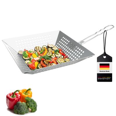 bremermann Grillpfanne quadratisch, mit Klapp-Griff, ca. 30,5 x 6 x 51 cm