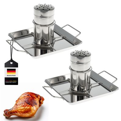 bremermann Hähnchenbräter 2er-Set / Aromabehälter, aus Edelstahl