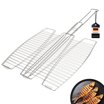 bremermann Fischgriller 3fach / Edelstahl / ca. 65 x 39,5 cm / Fischbräter