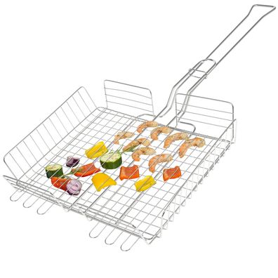 bremermann Grillkorb, verstellbar für Gemüse, Garnelen, Fleisch / / Edelstahl