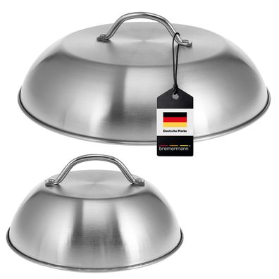 bremermann Burgerhauben-Set 2er mit Ø 22,5 + 32 cm / Grillhaube Schmelzglocke