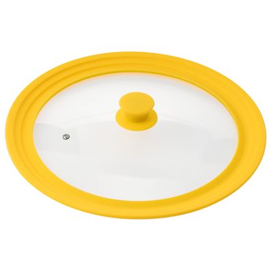 bremermann Universal-Glasdeckel mit Silikonrand, 30/32/34 cm, groß, gelb