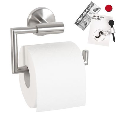 bremermann Bad-Serie PIAZZA - Toilettenpapierhalter inkl. Klebeset aus Edelstahl matt