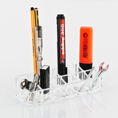 bremermann Kosmetik-Organizer, Make-Up Halter mit 12 Fächern, rechteckig