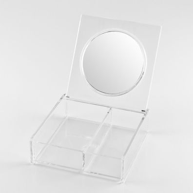 bremermann Kosmetik-Organizer, Make-Up Halter mit 2 Fächern, Spiegel im Deckel