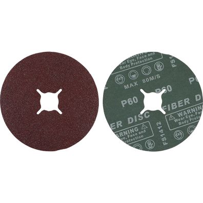 Fiber-Schleifscheiben-Satz | Körnung 60 | Aluminiumoxid | Schleifpapier 10-tlg