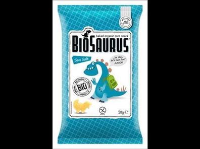 BioSaurus 3x Biosaurus Bio Snack aus Mais Sea Salt "Junior" glutenfrei 50g