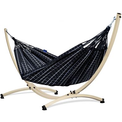 Potenza Hängematte 220x160 mit Verzinkung Gestell für 2 Personen Hängemattengestell
