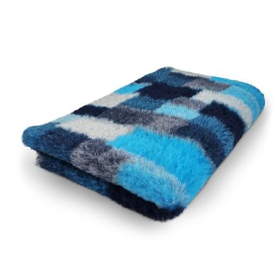 Vet Bed Hundedecke Hundebett Schlafplatz 100x75 cm Patchwork türkis schwarz blau grau